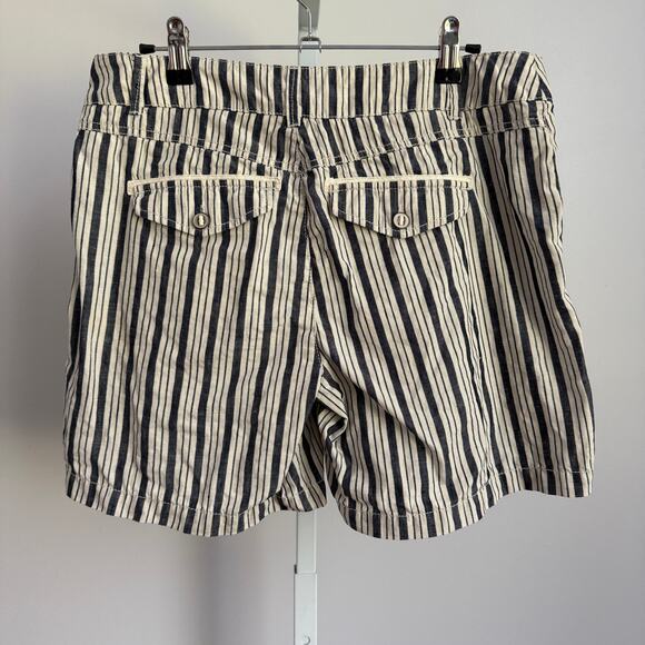 Michael Stars sz M‎ Blue White Stripe 100% Linen Summer Shorts - Picture 5 of 8